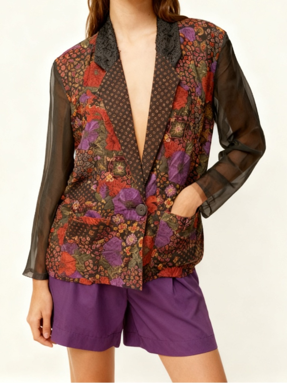 Vintage 80s Floral Blazer.